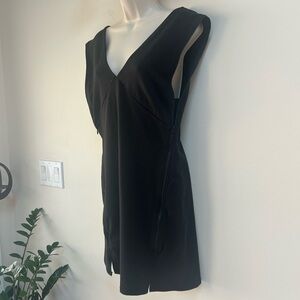 Free People Black Mini V-Neck Dress